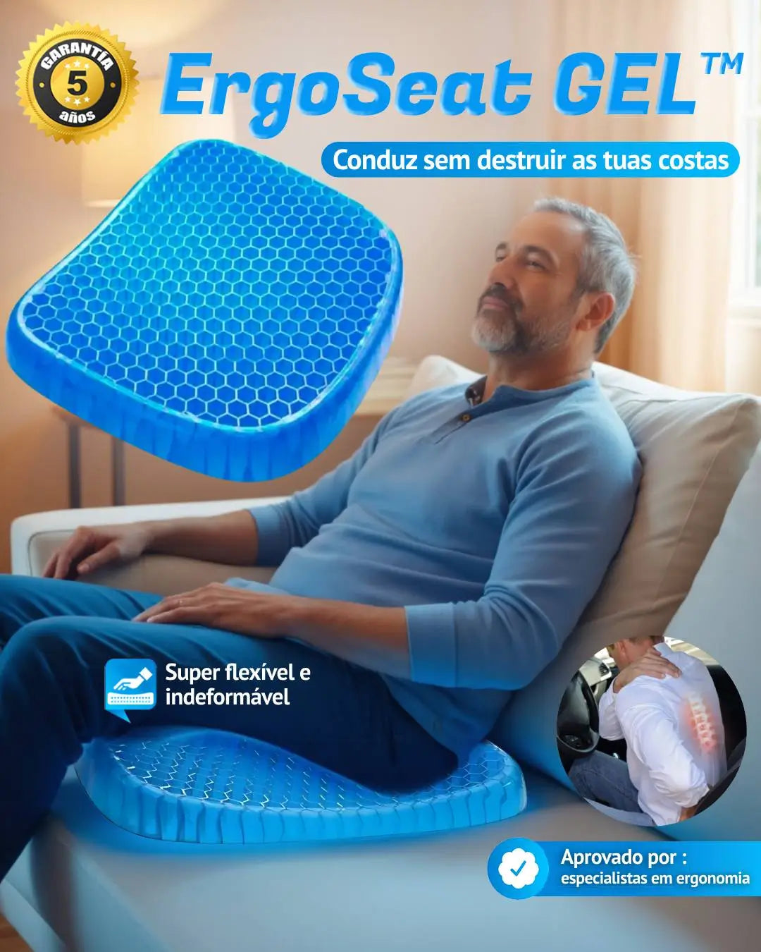 ERGOSEAT GEL™ - Conduz sem destruir as tuas costas 2