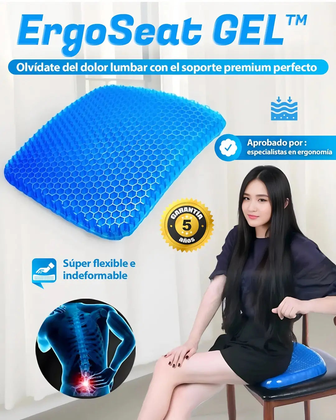 ERGOSEAT GEL™ - Esqueça a dor na parte inferior das costas