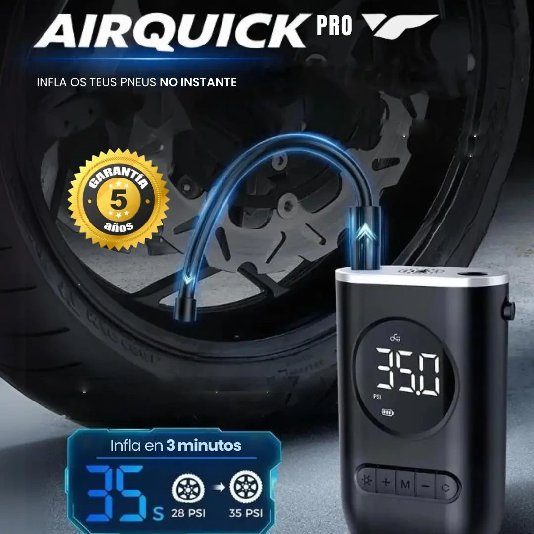 AIRQUICK PRO™ - O aliado perfeito para encher os teus pneus em questão de minutos