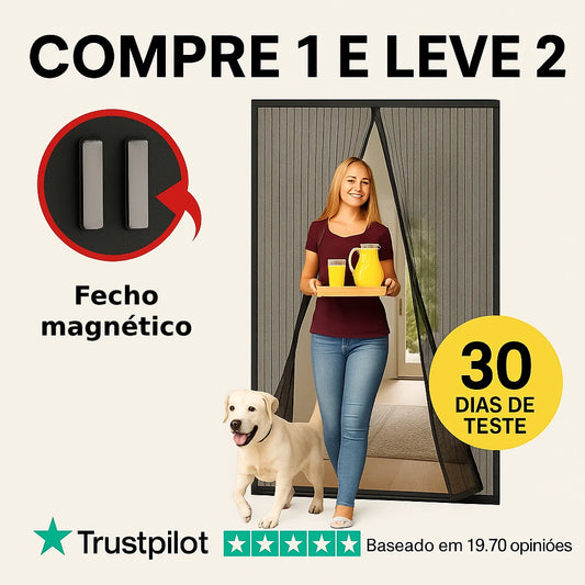 2 x MagneticPRO ORIGINAL™ – A inovadora mosquiteira magnética com fecho automático (Tamanho UNIVERSAL 1m x 2m, compatível com qualquer superfície)