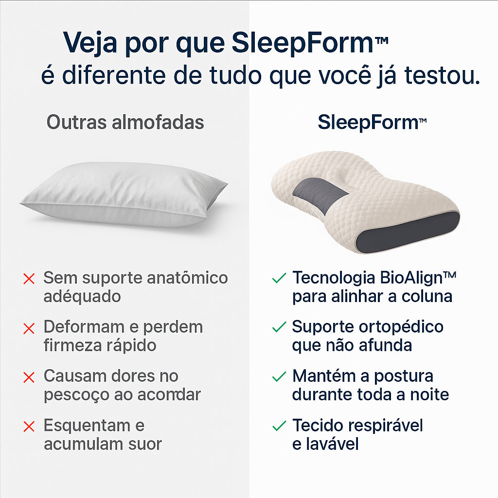 SLEEPFORM™ - Eliminarás a dor no pescoço para voltar a dormir como um bebê (Resultados desde a primeira noite) +HOJE REGALO Almofada Viagem
