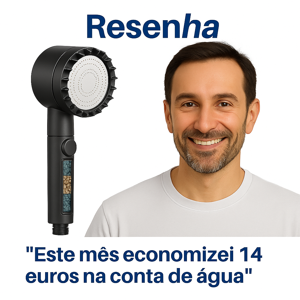 HYDROLUXE™ - Elimina o cloro e o calcário do teu duche. E aumenta a pressão poupando água em cada utilização. Inclui 2 filtros extra para un ano. (+Envio GRÁTIS)