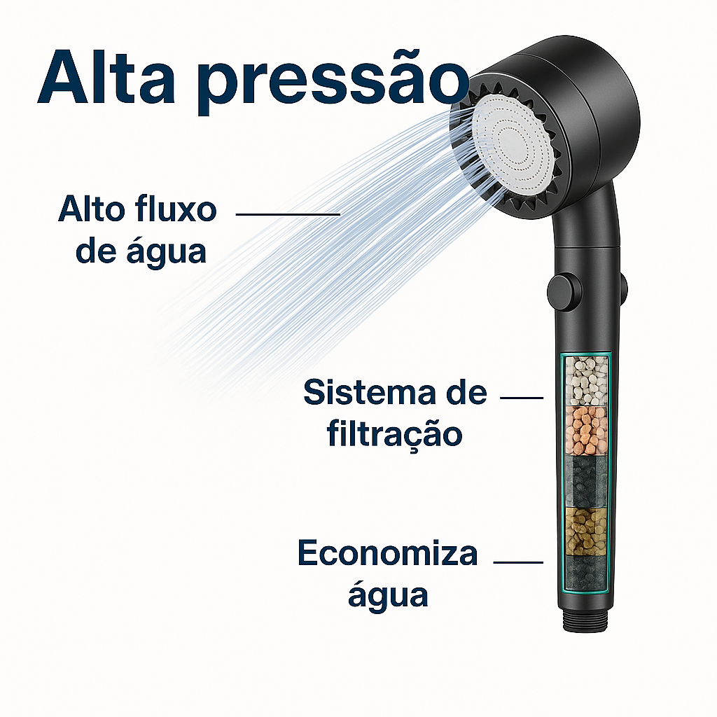 HYDROLUXE™ - Elimina o cloro e o calcário do teu duche. E aumenta a pressão poupando água em cada utilização. Inclui 2 filtros extra para un ano. (+Envio GRÁTIS)