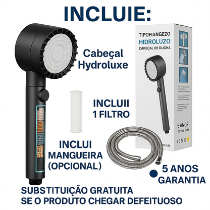 HYDROLUXE™ - Elimina o cloro e o calcário do teu duche. E aumenta a pressão poupando água em cada utilização. Inclui 1 filtros extra. (+Envio GRÁTIS)