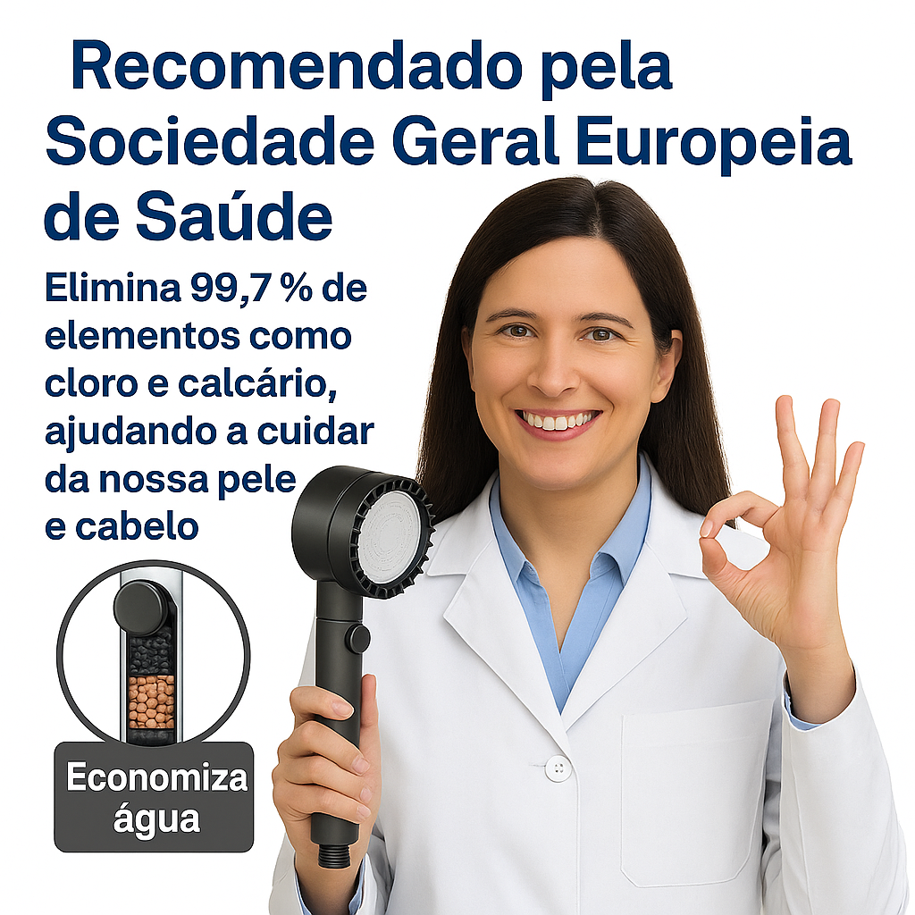 HYDROLUXE™ - Elimina o cloro e o calcário do teu duche. E aumenta a pressão poupando água em cada utilização. Inclui 2 filtros extra para un ano. (+Envio GRÁTIS)