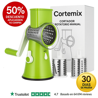 CORTEMIX™ - Corta batatas, queijo e legumes em tempo recorde. Inclui 3 cabeçotes. (+ Frete GRÁTIS).