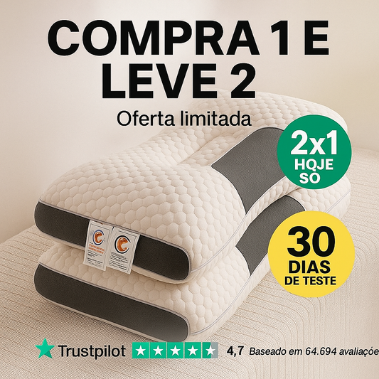 1 + 1 GRÁTIS | SLEEPFORM™ – Vais eliminar as dores no pescoço e voltar a dormir como um bebé. Capas termo-reguladoras incluídas. (+ Envio GRÁTIS)