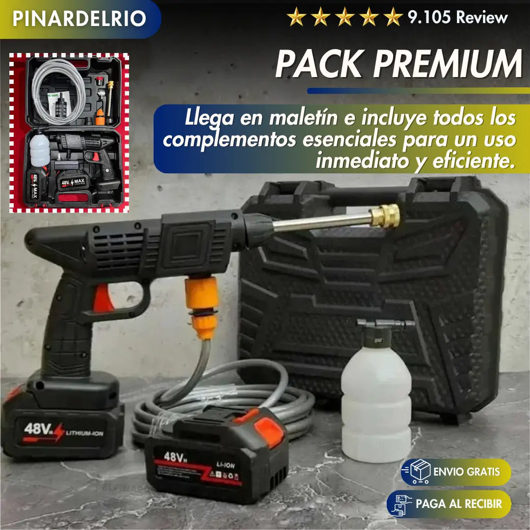 Hidrolavadora WaterJET PRO™ (Hoje 2 baterias GRÁTIS) + MOTOSERRA A BATERIA GRÁTIS enquanto durarem os stocks 0
