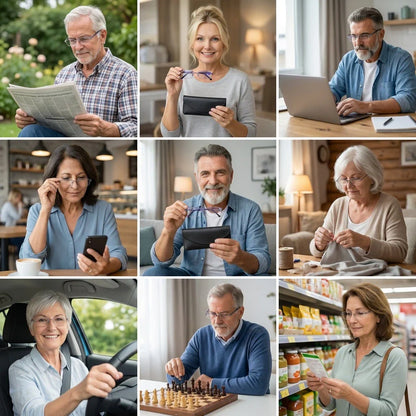 Gafas Blu Progresivas Inteligentes™ – Visão de perto, intermédia e ao longe numa única gafa (Não necessita de graduação, inclui estojo em couro e TESTE GARANTIDO de 30 DIAS)