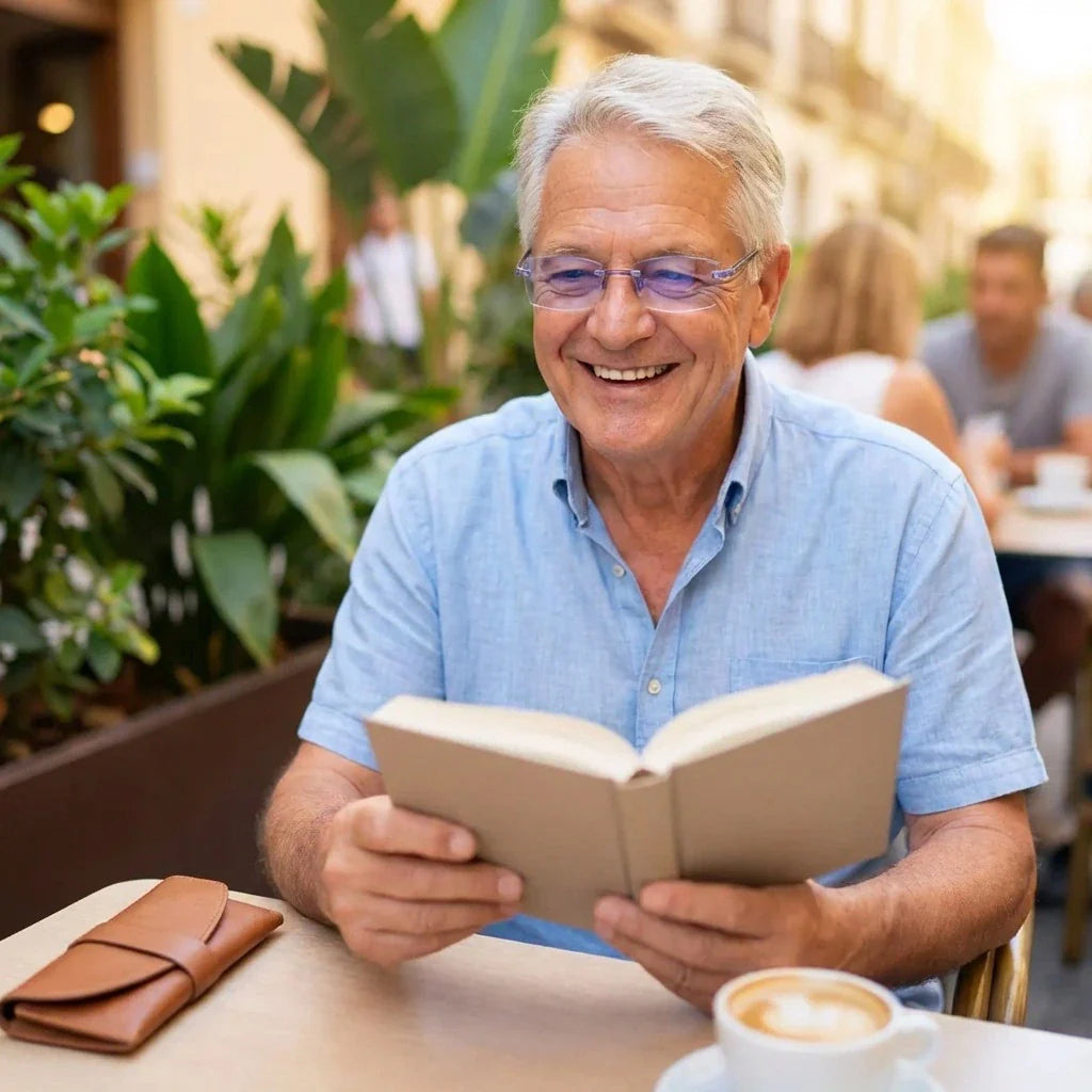 Gafas Blu Progresivas Inteligentes™ – Visão de perto, intermédia e ao longe numa única gafa (Não necessita de graduação, inclui estojo em couro e TESTE GARANTIDO de 30 DIAS)