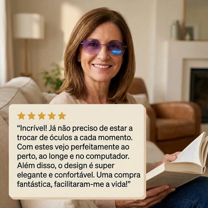 Gafas Blu Progresivas Inteligentes™ – Visão de perto, intermédia e ao longe numa única gafa (Não necessita de graduação, inclui estojo em couro e TESTE GARANTIDO de 30 DIAS)