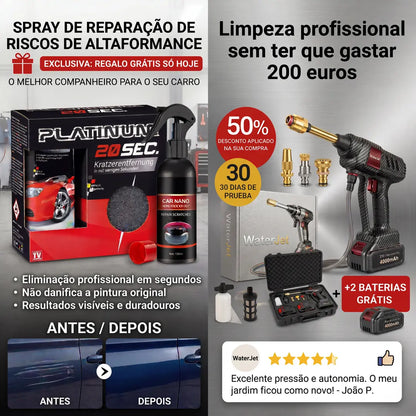 Hidrolavadora WaterJET PRO™ +2 baterias GRÁTIS (+Spray de Reparaçao de Riscos valorado en 30 euros enquanto durarem os stocks)
