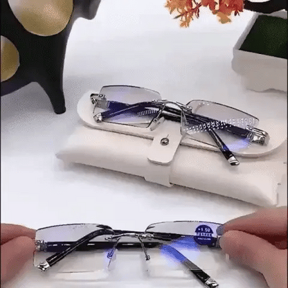 Gafas Blu Progresivas Inteligentes™ – Visão de perto, intermédia e ao longe numa única gafa (Não necessita de graduação, inclui estojo em couro e TESTE GARANTIDO de 30 DIAS)