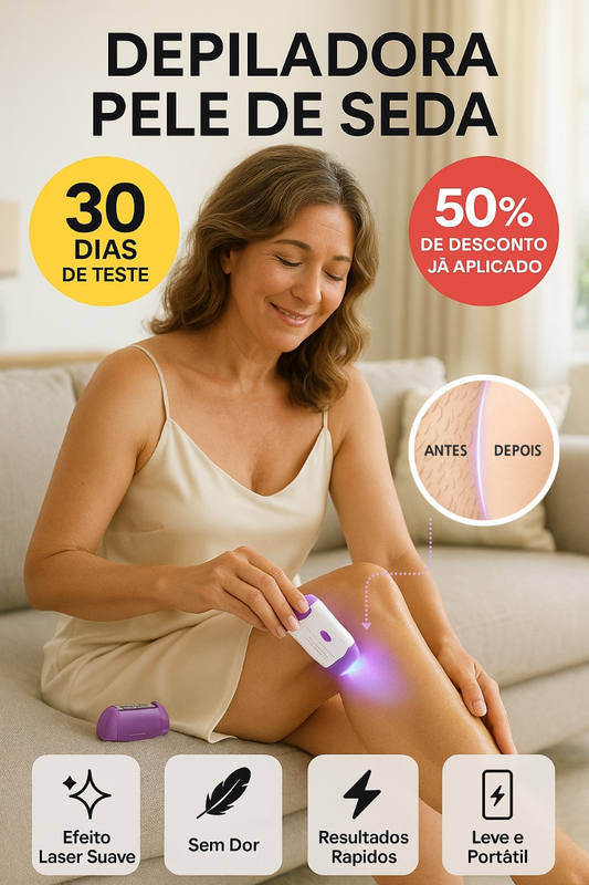 SilkTouch™ – Depiladora elétrica indolor para ter uma pele suave em segundos, segura para todas as zonas e tipos de pele (+ cabo USB + ENVIO GRÁTIS)