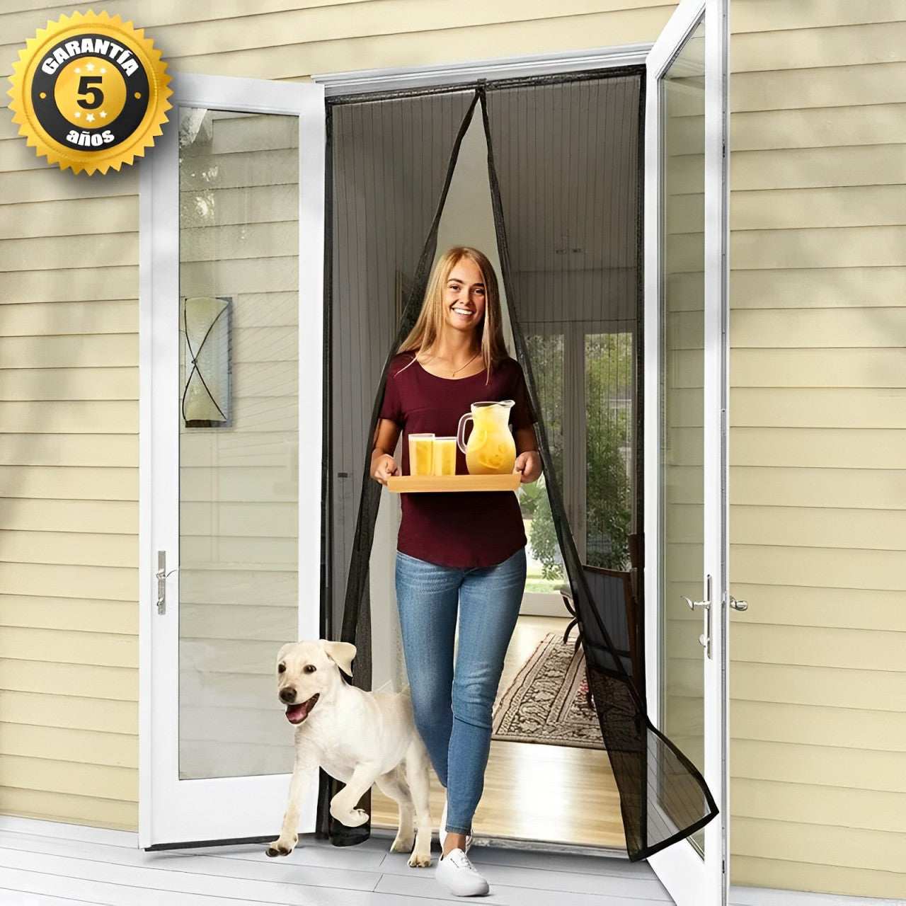 2 x MagneticPRO ORIGINAL™ – A inovadora mosquiteira magnética com fecho automático (Tamanho UNIVERSAL 1m x 2m, compatível com qualquer superfície)